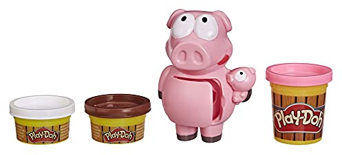 Play-Doh Animal Crew Kleine Schweinchen Mini Spielset Bauernhof-Spielset für Kinder ab 3 Jahren mit 3 Farben