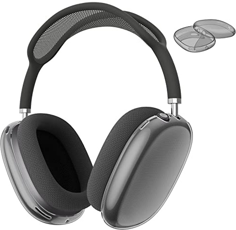 Fintie Hülle Kompatibel mit AirPods Max 2 (2026)/ AirPods Max 1 (2024/2020) Kabellose Kopfhörer, weiche TPU Klar Anti-Scratch Schutzhülle, Klares Grau