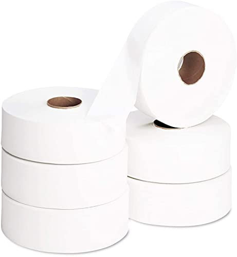 DSTOCK60-6 Rouleaux de papier toilette MAXI JUMBO 2 plis - 100% pure ouate blanche - Papier toilette économique - Compatibles distributeurs pro papier toilette MAXI JUMBO
