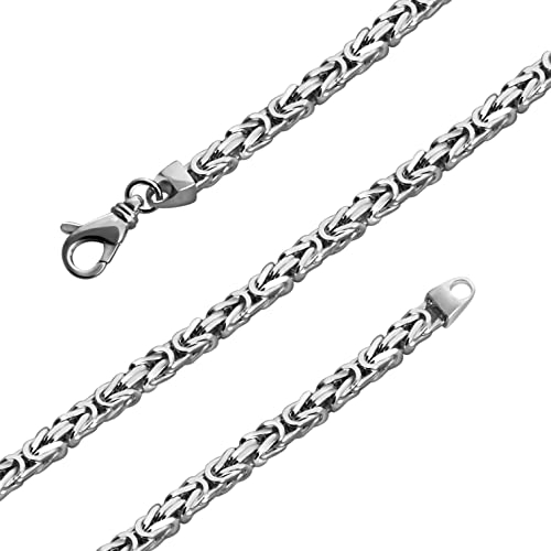 Avesano Königskette 925 Silber Kette Herren Halskette 4 mm Silberkette massiv mit Schmuck Box Länge 50 cm verfügbar 101096-050