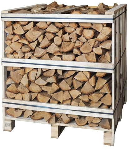 Ecoblaze Kiln Dried Oak Firewood Crate (1200 Litres) Premium 25cm Hardwood Logs for Wood Burners - Perfect for BBQs, Pizza Ovens, Fire Pits, Chimineas, Fireplaces & Campfires - Dried Under 20%