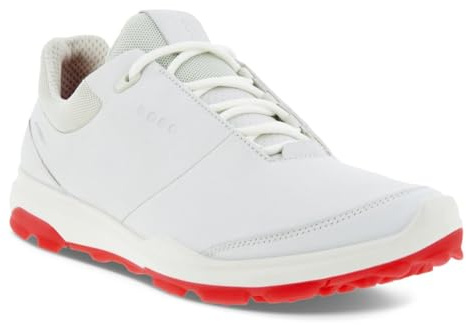 ECCO Women's Biom Hybrid 3 Golf Shoe, White/Hibiscus, 7-7.5