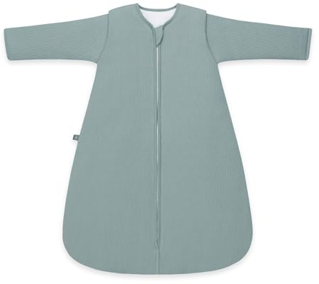 emma & noah Baby Schlafsack 3.5 TOG, Strampelsack für den Winter, in vielen Farben, Bio-Baumwolle, Oeko-TEX Zertifiziert, Abnehmbare Ärmel, Schlafsack für Neugeborene (Essential Mint, 80 cm)