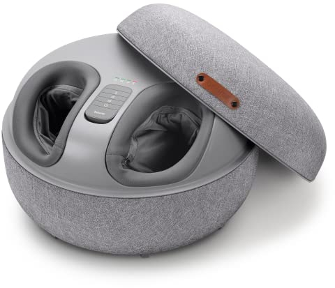 Beurer FM 120 2-in-1 Shiatsu-Fußmassagegerät und moderner Sitzhocker, wohltuende Luftkompressionsmassage zur Entspannung und Regeneration, mit zuschaltbarer Wärmefunktion, hochwertiges Textil