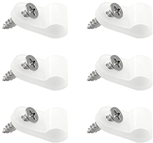 120 Sets Kabelklemmen, R-förmige Kabelclips für Kabelorganisation und 120 Stück Schrauben (weißes Nylon)