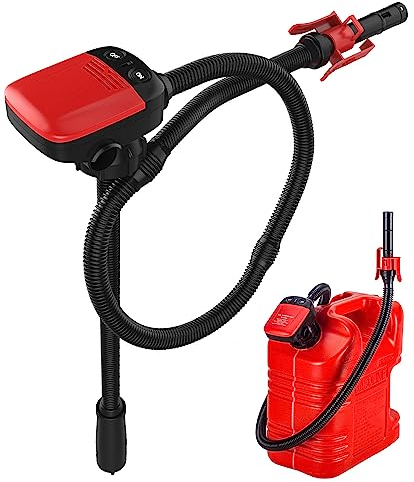 YaoFaFa Kraftstoff Umfüllpumpe mit Auto-Stopp-Sensor, Ölabsaugpumpe Elektrische Flüssigkeitstransferpumpe mit 3 Größen-Adapter,Dieselpumpe Kanisterpumpe mit Schlauch-2,4 GPM
