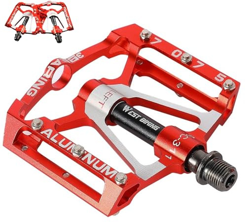 ENJOHOS CNC Alu Pedale Silbrig,3 Dichtlager,rutschfest,9/16 Zoll MTB,E-Bike | ENJOHOS CNC Aluminium Fahrradpedale, 3 Dichtlager, rutschfeste Trittfläche, 9/16 Zoll Pedale für MTB, Rennrad, BMX, E-Bike