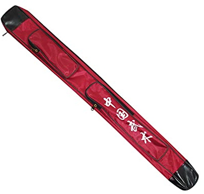 RAUGAJ Taichi -Schwert -Tragetasche - Japanischer Bokken -Tragetasche - Einzelschicht Schwertbeutel Carry Hülle Mit Mehreren Taschen - Ox-Stoff (110 Cm)/Red (With Characters)/110Cm