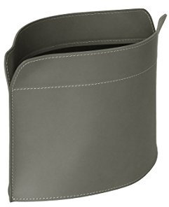 LIMAC Design GIUSY Zeitungsständer modern aus Leder, Zeitschriftensammler, Originaler Zeitungskorb, Bücherkorb, für Zuhause, Büro, Hotel, Hergestellt in Italien. (Taupe)