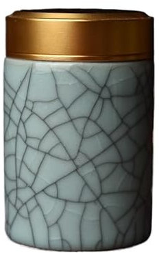 HAVVMK Organizador de Bolsas de té Contenedor de Almacenamiento de té Carrito de té de cerámica con Tapa de Metal Lata de té de Viaje Conveniente Caja de té pequeña Contenedor de té Tanqu