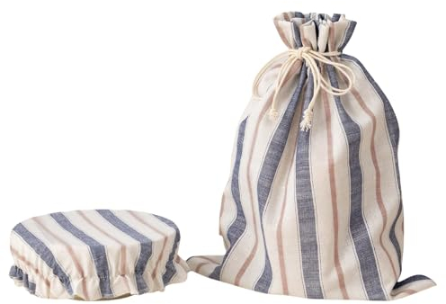 Ruzister Bolsa de pan para pan de masa madre con tapa de cuenco, bolsa de lino reutilizable para almacenamiento de pan, bolsa de pan de masa fermentada