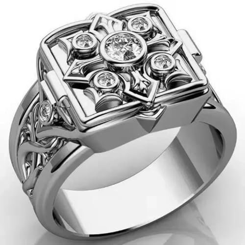 Hasdnker Ring Ringe Damen Bijouterie Herren Einzigartiger Ring Mit Offenem Kreuz Und Manschetten-Medaillon, Kleiner Geheimer Musterring Für Männer, Verlobung, Hochzeit, Party, Männlicher Ring, Modesc