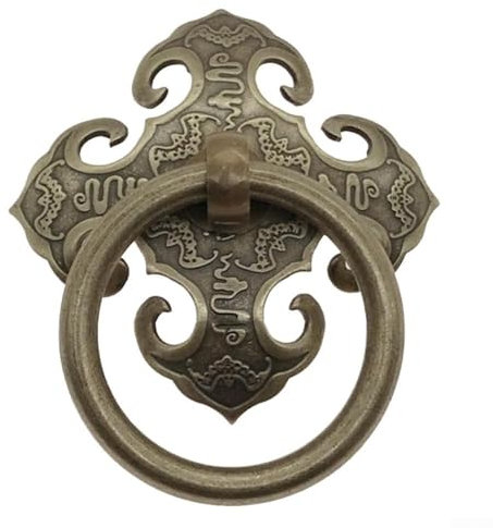 Türgriff aus antikem Messing, Retro-Bronze-Design, chinesischer Stil, Schrankgriffe, Ringgriff, Küche, Kleiderschrank, Schublade, Möbelbeschläge (Bronze)