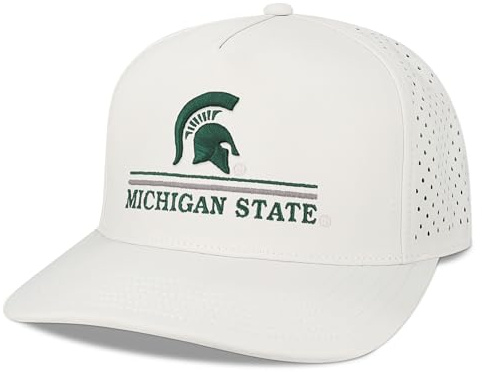 Legacy NCAA Officially Licensed Baseball Hat, Michigan State Spartans, Lightweight Cap for Men & Women, Cut Above Adjustable (Cut), White, One Size Fits Most, Snapback Closure