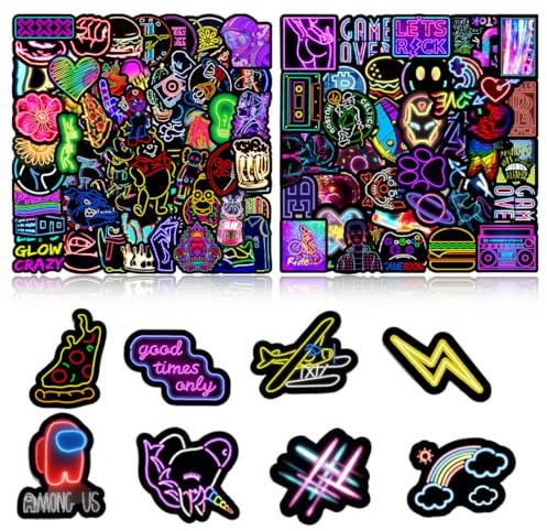 IKOPFLN Pegatinas Frases Motivadoras,200 Pcs Neon Stickers Inspiradoras Positivas,Impermeable,para Scrapbooking Journal Ordenador Portatil Moviles Laptop