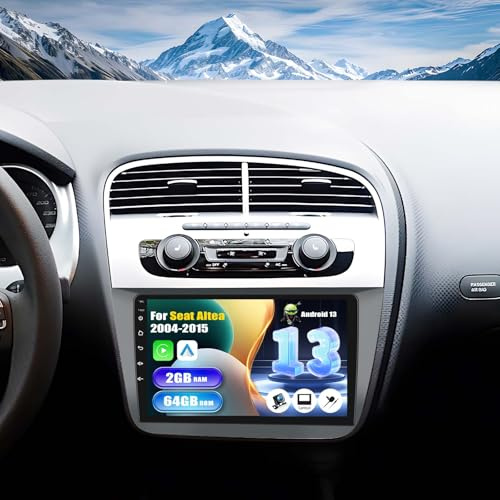 [2+64G] SIXWIN Android 13 Radio Coche para Seat Altea 2004-2016 con CarPlay&Android Auto&Mirror Link,9 Pulgadas Pantalla Táctil con Bluetooth/WiFi/GPS/FM/RDS/USB con Cámara Trasera