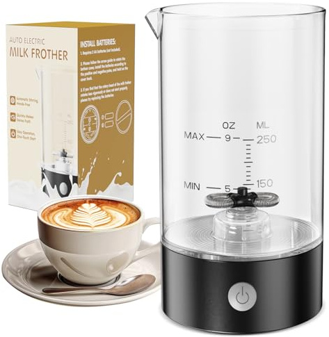IDOSF Cold Foam Maker Frother Blender for Coffee - Handheld-Free - One-Button Battery Powered - Frother for Cold Foam - Ideal Gift (Coal Black)