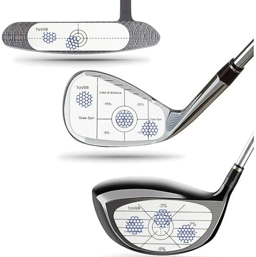ToVii Golf Impact Tape Set, Self-Teaching Sweet Spot and Shot Consistency Analysis, Club Impact Stickers for Woods Irons and Putters, Useful Training Aid Improve Swing Accuracy 3-in-1 300pcs