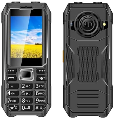 Garsent Seniors Cell Teléfono, gsm Desbloqueado Big Key Cell Teléfono, 2G Dual SIM, Teléfono Móvil Fácil de Usar con Batería de Gran Capacidad, Linterna LED Dual, (Enchufe de la UE)