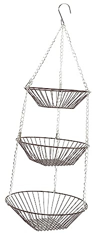 HOLIDYOYO Panier Fruit Suspendu à Rangement Empilable pour Cuisine Corbeille Légumes et Fruits avec Crochet Support Décoratif et Stable