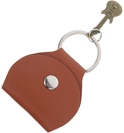 minkissy Gitarren Plektrenhalter Tasche aus Strapazierfähigem Material Kompakt und Leicht Schützend gegen Kratzer und Vibrationen mit Dekorativem Gitarrenanhänger für Gitarrenspieler