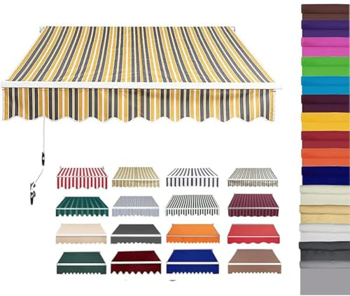 Vattentät infällbar uteplatsmarkis tygersättning 10 x 10 fot – hållbart solskydd för trädgård och balkong, UV-resistent polyester skugglösning (ram ingår inte)