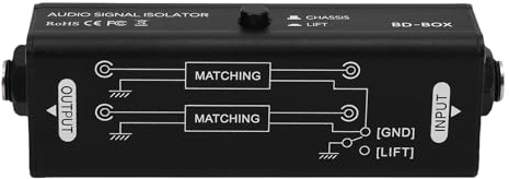 ciciglow Tragbarer 6,35-mm-Erdungsschleifen-Isolator, Hochwertiger Buzz-Eliminator-Isolator für HiFi-Stereoanlage, Rauschfilter Pro Brumm-Eliminator-Erdschleifen-Isolator für