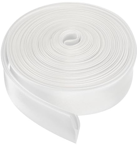 QUARKZMAN Cinta Sesgada Doble Para Coser 4/5 Pulgada x 5.5 Yardas Cinta De Satén Plegada Continua Para Ribetear Acordonar Hacer Vivos Manualidades DIY Blanco