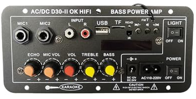 Scheda amplificata, con display stereo senza fili, per karaoke, per sonoro, per auto, karaoke, viaggio, riunioni di amici, attività all'aperto, campeggio