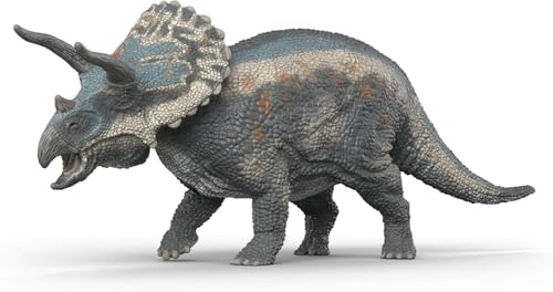 schleich DINOSAURS | Triceratopo 15050 | dinosauro dettagliato con testa mobile | regalo per ragazze e ragazzi | giocattolo robusto per giocare | figura dai 5 anni | 12 x 4 x 5 cm