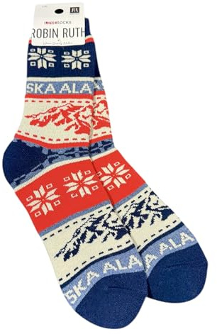 Robin Ruth Alaska Towel Socks Alaska Snowflakes L/XL