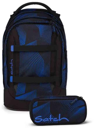 Satch Pack Schulrucksack Set 2tlg. inkl. Schlamperbox (Seismic Blue)