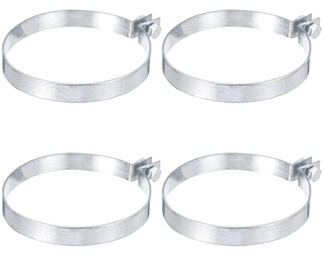 QUARKZMAN 4 Piezas Bandas De Refuerzo Para Cerca De Eslabones De Cadena, Bandas De Tensión De Acero Galvanizado Con Tornillos Y Tuercas Para Poste De Cadena De 4-5/16, Tubo, Puerta,