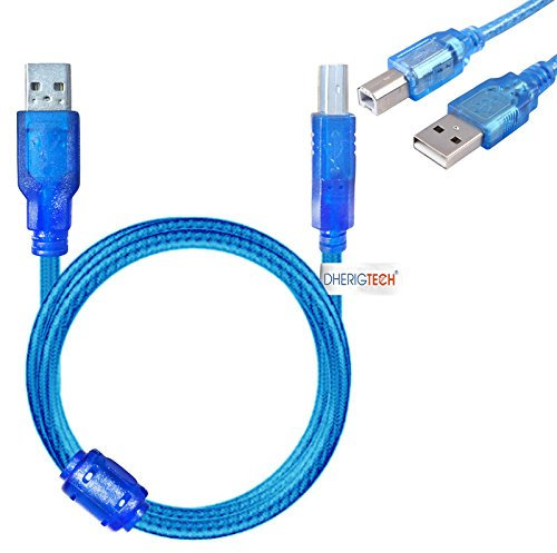 DHERIGTECH USB DATA CABLE LEAD FOR Epson Expression Home XP-212 All-In-One Printer with Wi-Fi & FAST PRINTING FOR PC/MAC/WINDOWS