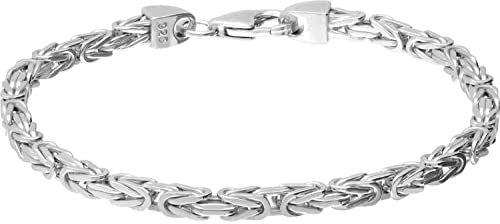 FILANGO Herren Armband Königsarmband mit Karabinerverschluss für Männer 925 Sterling Silber Silberfarben 7 mm Stärke 24 cm Länge