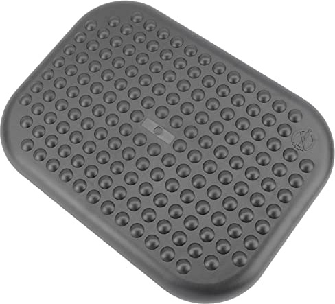 PrimeMatik - Reposapiés con Plataforma Ajustable de plástico Negro 448 x 335 mm
