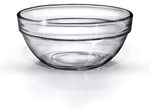 SIXBY Lussa Lot de 6 bols de service en verre - Ronds - Empilables - Diamètre : 120 mm - Passent au lave-vaisselle