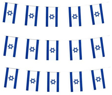 Bandera israelí de cuerda pequeña, bandera israelí, mini banderas israelíes, utilizadas para fiestas, escuela, eventos deportivos, decoraciones patrióticas de festivales