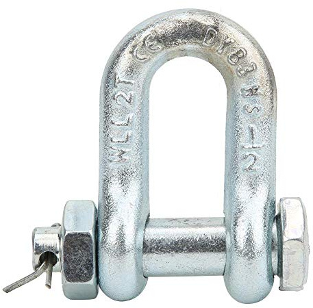 Walfront Grillete de Anclaje de Anillo en D, Tipo de galvanizado de aleación de Acero de Alta Resistencia con Piezas de máquina para Levantar Tuercas(2T)