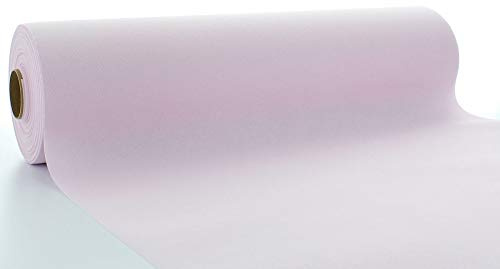 Mank Airlaid Tischläufer 40 cm x 24 m | Gastronomie | Tischdecken-Rolle stoffähnlich | praktische Einmal-Tischdecke | Uni | Neutral | 1 Stück | (Hellrosa)
