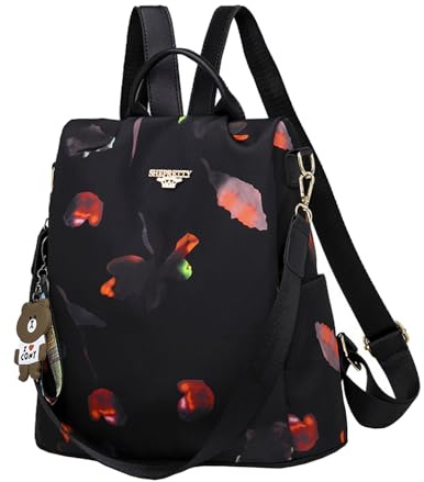 shepretty Zaino Donna antifurto Borsa Tracolla Zainetto Viaggio Daypack zaino donna scuola, AL911Farfalla-nera