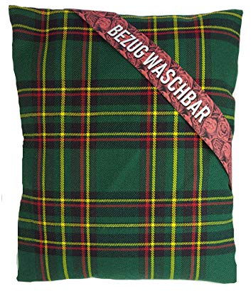 VITASIMPLEX Kräuterkissen mit 8 verschiedenen Heilkräutern wie Hopfen, Melisse, Fenchel, Minze, Rosenblütenblätter, Lavendel, Ysop, Quendel, Bezug waschbar, Motiv 231 (Schotte grün) ca. 20x24 cm