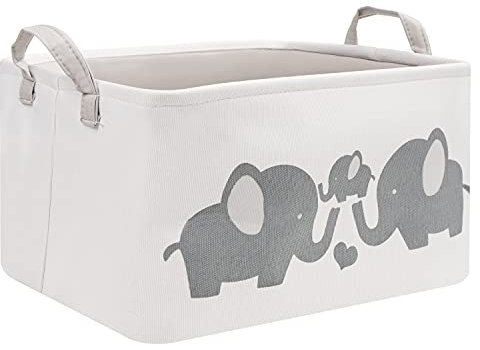 Belle Vous Collapsible Laundry & Storage Basket - 22 x 27 x 37.5cm/8.66 x 10.63 x 14.76 inches - 17 Litre/3.7 Gallons - Fabric Hamper Bin for Clothes - Foldable Baby Toy Organiser Bag with Handles
