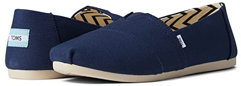 Toms Femme Alpargata en Coton recyclé Mocassin Plat, Bleu Marine, 38 EU
