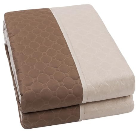 emmevi Trapuntino Copriletto Double Face Mezza Stagione Coperta Trapunta Leggera 2 Piazze Marrone