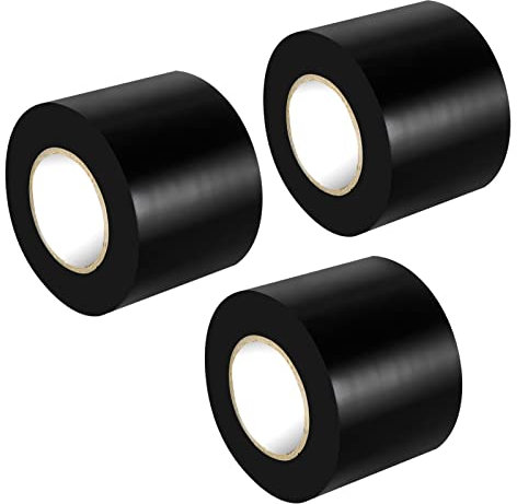 Xrkuu Nastro elettrico nero 3 rotoli, 50 mm x 15 m, nastro isolante in PVC impermeabile per progetti di fili, isolamento e riparazione di cavi rotti, progetti fai da te