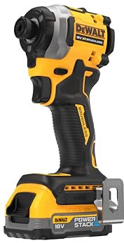 DEWALT DCF850E2T 18V XR Brushless Compact Impact Driver Kit with 2 x Compact Powerstack Batteries, DEWDCF850E2T, Yellow