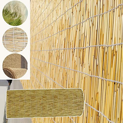 KDDFN Schilf-Balkon-Abschirmung,Garten-Sichtschutzzaun,Natürliche Handgewebte Schilfzäune,Dekorative Gartenzäune,Anpassen,für Outdoor-Hinterhof-Terrasse (160x600cm/5.2x20ft)