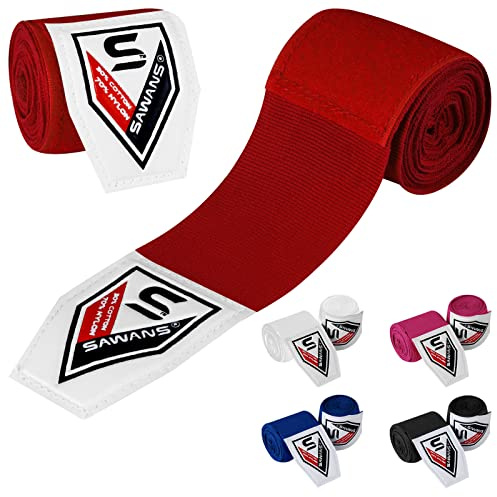 SAWANS Boxen Handbandagen Kampfsport Bandagen Innenhandschuhe Schlagen MMA 2,5 3,5 4,5 Meter Handgelenkstützgurte Elastische Trainingstasche Kampfsport unter den Handknöcheln Schutzhandschuhe