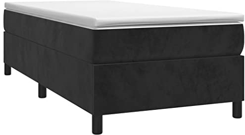 vidaXL Boxspringbettgestell Schwarz 90x200 cm Samt